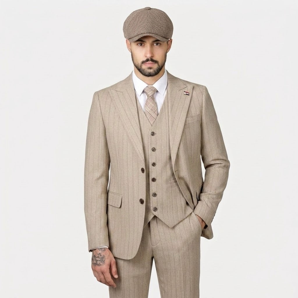 Imperial Beige Three Piece Suit