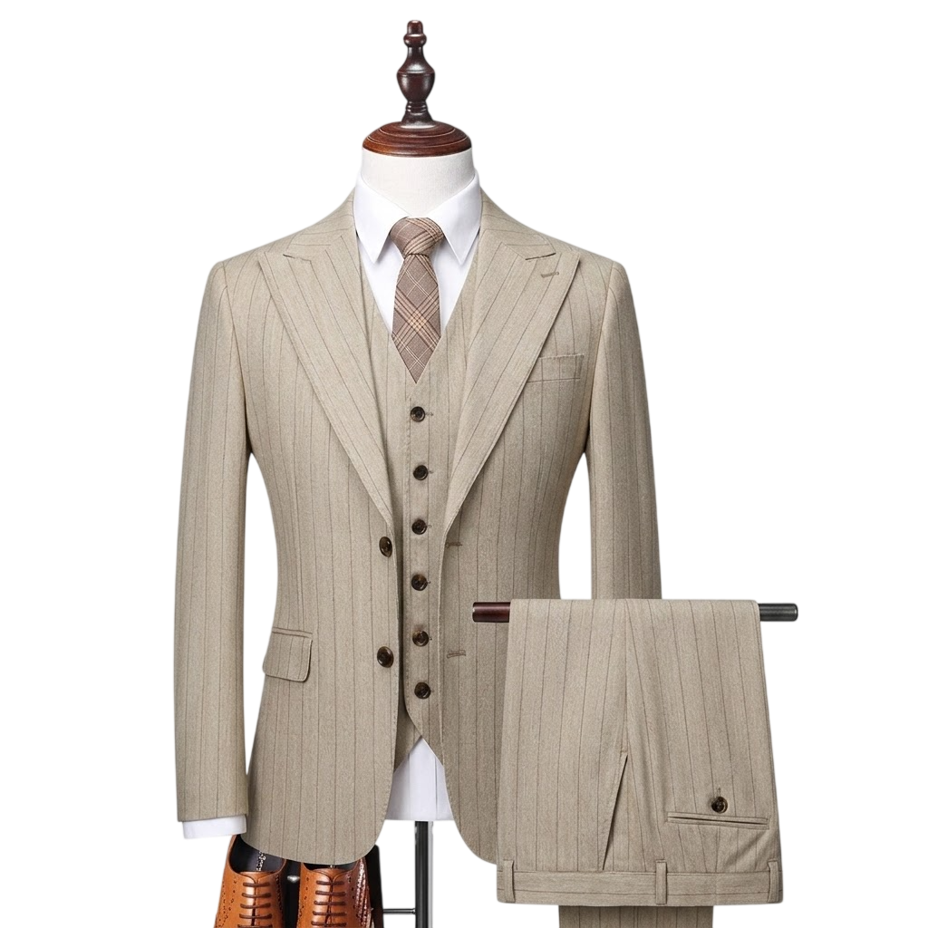Imperial Beige Three Piece Suit